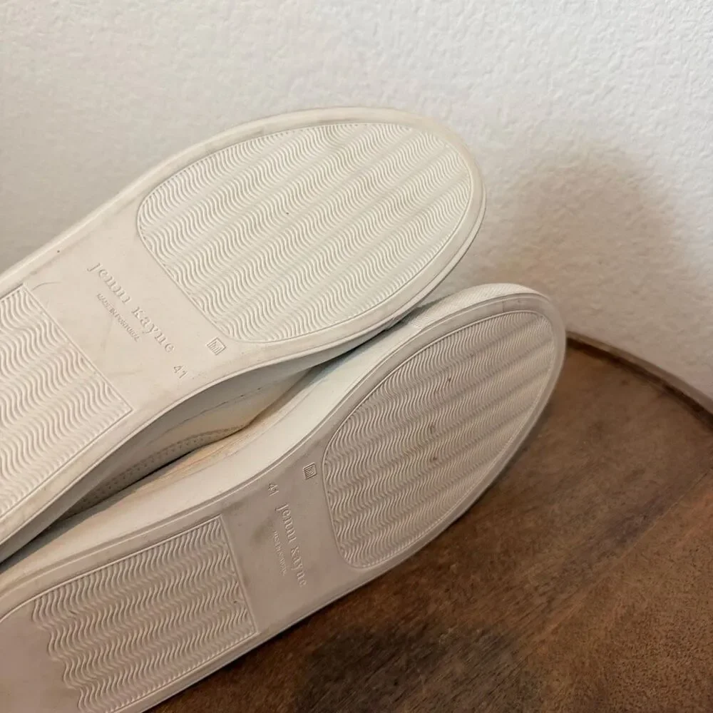 Jenni Kayne White Canvas Slip-On Slider Mule Sneakers Women's Size 41 US 11
